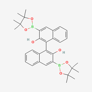 molecular formula C32H36B2O6 B6298283 (S)-2,2'-Dihydroxy-1,1'-binaphthalene-3,3'-diboronic acid pinacol ester CAS No. 1638840-73-9