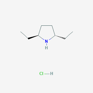 molecular formula C8H18ClN B6298287 (2S,5S)-2,5-Diethylpyrrolidinium chloride CAS No. 862124-74-1