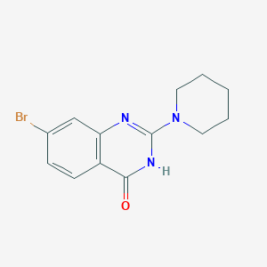 molecular formula C13H14BrN3O B6298308 7-Bromo-2-(piperidin-1-yl)quinazolin-4-ol, 96% CAS No. 2301857-93-0