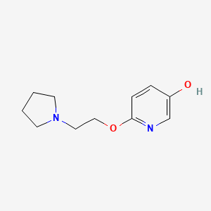 molecular formula C11H16N2O2 B6298311 6-(2-(Pyrrolidin-1-yl)ethoxy)pyridin-3-ol CAS No. 2301849-06-7