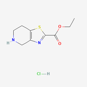 molecular formula C9H13ClN2O2S B6298362 Ethyl 4,5,6,7-tetrahydrothiazolo[4,5-c]pyridine-2-carboxylate hydrochloride;  95% CAS No. 2415751-94-7
