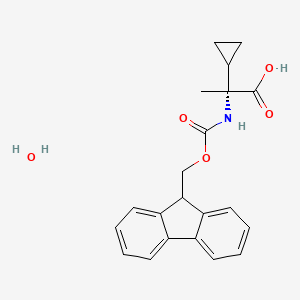 molecular formula C21H23NO5 B6298369 Fmoc-a-cyclopropyl-D-Ala-OH H2O CAS No. 2415751-88-9