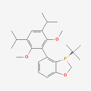 molecular formula C25H35O3P B6298464 (S)-3-(叔丁基)-4-(3,5-二异丙基-2,6-二甲氧基苯基)-2,3-二氢苯并[d][1,3]氧杂磷杂环，97% (>99% ee) CAS No. 2444702-33-2