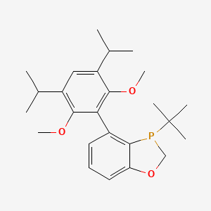 molecular formula C25H35O3P B6298468 3-(tert-Butyl)-4-(3,5-diisopropyl-2,6-dimethoxyphenyl)-2,3-dihydrobenzo[d][1,3]oxaphosphole, 97% CAS No. 2634687-68-4