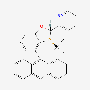 molecular formula C30H26NOP B6298477 2-((2S,3S)-4-(Anthracen-9-yl)-3-(tert-butyl)-2,3-dihydrobenzo[d][1,3]oxaphosphol-2-yl)pyridine, 97% (>99% ee) CAS No. 2565792-34-7