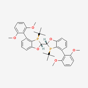 molecular formula C38H44O6P2 B6298512 (2R,2'R,3R,3'R)-3,3'-Di-tert-butyl-4,4'-bis(2,6-dimethoxyphenyl)-2,2',3,3'-tetrahydro-2,2'-bibenzo[d][1,3]oxaphosphole, 97% (>99% ee) CAS No. 1884680-48-1