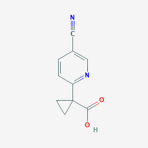 molecular formula C10H8N2O2 B6298550 1-(5-Cyanopyridin-2-yl)cyclopropane-1-carboxylic acid CAS No. 2135331-49-4