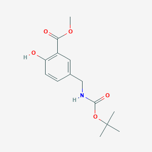 molecular formula C14H19NO5 B6298564 Methyl 5-(((t-butoxycarbonyl)amino)methyl)-2-hydroxybenzoate CAS No. 2120908-78-1
