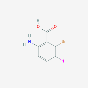 molecular formula C7H5BrINO2 B6298614 6-Amino-2-bromo-3-iodo-benzoic acid CAS No. 2089649-07-8