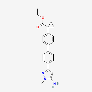 molecular formula C22H23N3O2 B6298647 Ethyl 1-(4'-(5-amino-1-methyl-1H-pyrazol-3-yl)-[1,1'-biphenyl]-4-yl)cyclopropane-1-carboxylate CAS No. 2225878-57-7