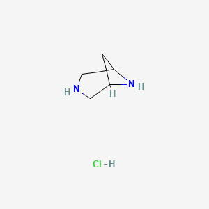 molecular formula C5H11ClN2 B6298659 3,6-Diazabicyclo[3.1.1]heptane hydrochloride, 95% CAS No. 2250242-19-2