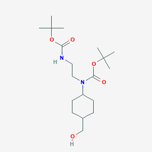 molecular formula C19H36N2O5 B6298670 t-Butyl (2-((tert-butoxycarbonyl)amino)ethyl)((1R,4R)-4-(hydroxymethyl)cyclohexyl)carbamate CAS No. 2241594-37-4