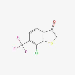 molecular formula C9H4ClF3OS B6298704 7-Chloro-6-(trifluoromethyl)benzo[b]thiophen-3(2H)-one CAS No. 1980043-48-8