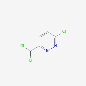 molecular formula C5H3Cl3N2 B6298714 3-Chloro-6-(dichloromethyl)pyridazine CAS No. 2304584-07-2