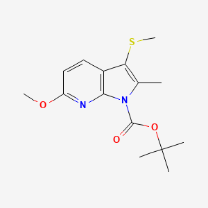 t-Butyl 6-methoxy-2-methyl-3-(methylthio)-1H-pyrrolo[2,3-b]pyridine-1-carboxylate