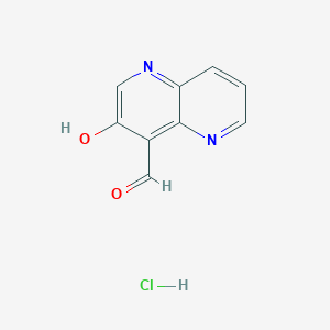 molecular formula C9H7ClN2O2 B6298767 3-Hydroxy-1,5-naphthyridine-4-carbaldehyde HCl CAS No. 2225878-89-5