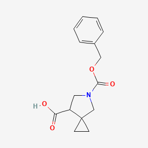 molecular formula C15H17NO4 B6298793 5-Cbz-5-Aza-spiro[2.4]heptane-7-carboxylic acid, 95% CAS No. 2089652-09-3