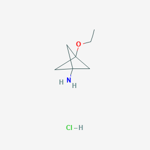 molecular formula C7H14ClNO B6298803 3-Ethoxybicyclo[1.1.1]pentan-1-amine hydrochloride CAS No. 2306272-15-9