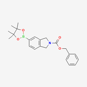 molecular formula C22H26BNO4 B6298816 Benzyl 5-(4,4,5,5-tetramethyl-1,3,2-dioxaborolan-2-yl)isoindoline-2-carboxylate CAS No. 2413029-09-9