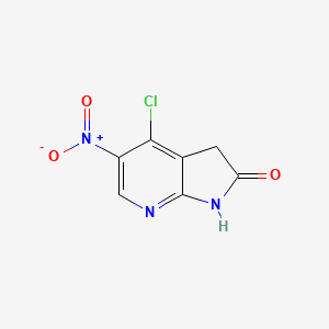 molecular formula C7H4ClN3O3 B6298829 4-Chloro-5-nitro-1,3-dihydropyrrolo[2,3-b]pyridin-2-one CAS No. 2306263-86-3
