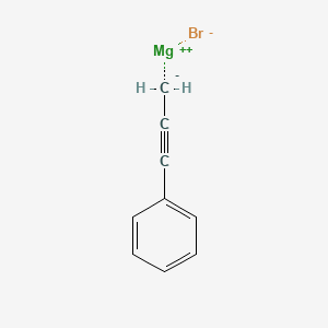 molecular formula C9H7BrMg B6298870 3-Phenylprop-2-yn-1-ylmagnesium bromide, 0.50 M in THF CAS No. 13254-30-3