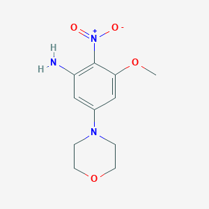 molecular formula C11H15N3O4 B6298905 3-Methoxy-5-morpholino-2-nitroaniline CAS No. 2322675-85-2