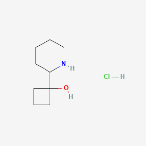 molecular formula C9H18ClNO B6298928 1-(Piperidin-2-yl)cyclobutan-1-ol HCl CAS No. 2089648-73-5