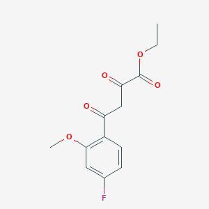 molecular formula C13H13FO5 B6298961 4-(4-Fluoro-2-methoxy-phenyl)-2,4-dioxo-butyric acid ethyl ester CAS No. 2368871-95-6