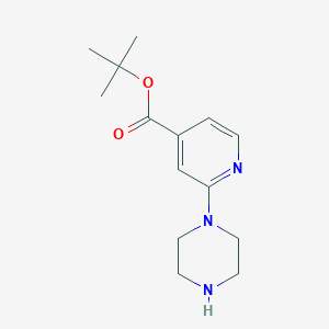 molecular formula C14H21N3O2 B6298978 2-Piperazin-1-yl-isonicotinic acid tert-butyl ester CAS No. 2368871-33-2