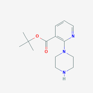 molecular formula C14H21N3O2 B6299004 2-Piperazin-1-yl-nicotinic acid tert-butyl ester CAS No. 2368871-97-8