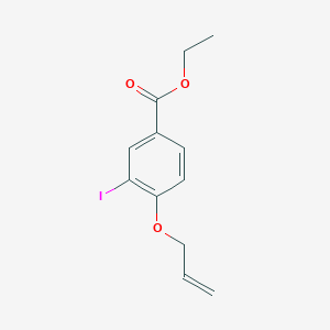 molecular formula C12H13IO3 B6299015 4-Allyloxy-3-iodo-benzoic acid ethyl ester CAS No. 2368871-90-1