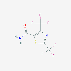 molecular formula C6H2F6N2OS B6299021 2,4-Bis-trifluoromethyl-thiazole-5-carboxylic acid amide CAS No. 2368870-62-4
