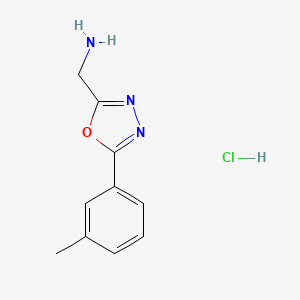 molecular formula C10H12ClN3O B6299023 C-(5-m-Tolyl-[1,3,4]oxadiazol-2-yl)-methylamine;  hydrochloride CAS No. 2368872-02-8