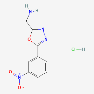 C-[5-(3-Nitro-phenyl)-[1,3,4]oxadiazol-2-yl]-methylamine;  hydrochloride