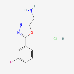 molecular formula C9H9ClFN3O B6299037 C-[5-(3-Fluoro-phenyl)-[1,3,4]oxadiazol-2-yl]-methylamine hydrochloride CAS No. 1228878-66-7