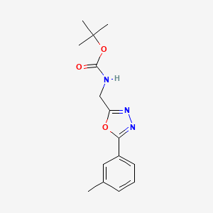 molecular formula C15H19N3O3 B6299055 (5-m-Tolyl-[1,3,4]oxadiazol-2-ylmethyl)-carbamic acid tert-butyl ester CAS No. 2368871-29-6