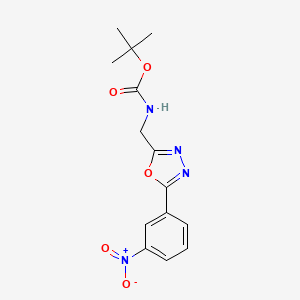 molecular formula C14H16N4O5 B6299064 [5-(3-Nitro-phenyl)-[1,3,4]oxadiazol-2-ylmethyl]-carbamic acid tert-butyl ester CAS No. 2368871-37-6