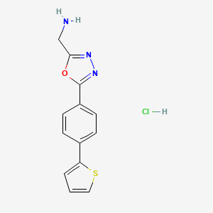 molecular formula C13H12ClN3OS B6299077 C-[5-(4-Thiophen-2-yl-phenyl)-[1,3,4]oxadiazol-2-yl]-methylamine;  hydrochloride CAS No. 2368870-97-5
