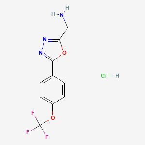 molecular formula C10H9ClF3N3O2 B6299081 C-[5-(4-Trifluoromethoxy-phenyl)-[1,3,4]oxadiazol-2-yl]-methylamine;  hydrochloride CAS No. 2368870-89-5
