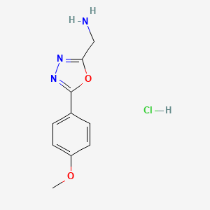 molecular formula C10H12ClN3O2 B6299087 C-[5-(4-Methoxy-phenyl)-[1,3,4]oxadiazol-2-yl]-methylamine hydrochloride CAS No. 2030426-54-9