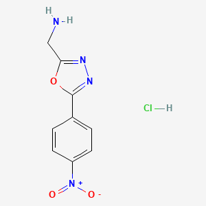 molecular formula C9H9ClN4O3 B6299095 C-[5-(4-Nitro-phenyl)-[1,3,4]oxadiazol-2-yl]-methylamine hydrochloride CAS No. 2030426-55-0