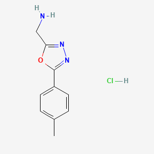 molecular formula C10H12ClN3O B6299097 C-(5-p-Tolyl-[1,3,4]oxadiazol-2-yl)-methylamine hydrochloride CAS No. 2030426-53-8