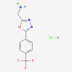 molecular formula C10H9ClF3N3O B6299099 C-[5-(4-Trifluoromethyl-phenyl)-[1,3,4]oxadiazol-2-yl]-methylamine;  hydrochloride CAS No. 2368870-82-8