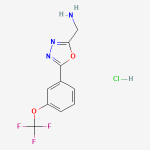 molecular formula C10H9ClF3N3O2 B6299148 C-[5-(3-Trifluoromethoxy-phenyl)-[1,3,4]oxadiazol-2-yl]-methylamine;  hydrochloride CAS No. 2368870-54-4