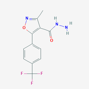 molecular formula C12H10F3N3O2 B062992 3-Methyl-5-(4-(trifluoromethyl)phenyl)isoxazole-4-carbohydrazide CAS No. 175276-90-1