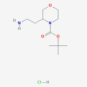 molecular formula C11H23ClN2O3 B6299222 t-Butyl 3-(2-aminoethyl)-4-morpholinecarboxylate hydrochloride, 95% CAS No. 2303565-66-2