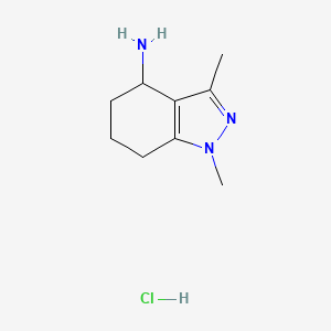 molecular formula C9H16ClN3 B6299231 1,3-Dimethyl-4,5,6,7-tetrahydro-1H-indazol-4-amine hydrochloride, 95% CAS No. 2303565-98-0
