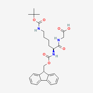 molecular formula C28H35N3O7 B6299240 Fmoc-L-Lys(Boc)-Gly-OH CAS No. 239798-78-8