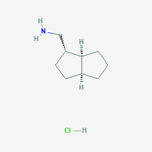 molecular formula C9H18ClN B6299244 rel-[(1S,3aS,6aS)-Octahydro-1-pentalenylmethyl]amine hydrochloride, 95% CAS No. 2733657-49-1