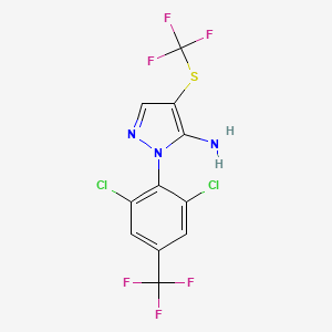 molecular formula C11H5Cl2F6N3S B6299284 1-[2,6-Dichloro-4-(trifluoromethyl)phenyl]-4-[(trifluoromethyl)thio]-1H-pyrazol-5-amine CAS No. 106285-23-8